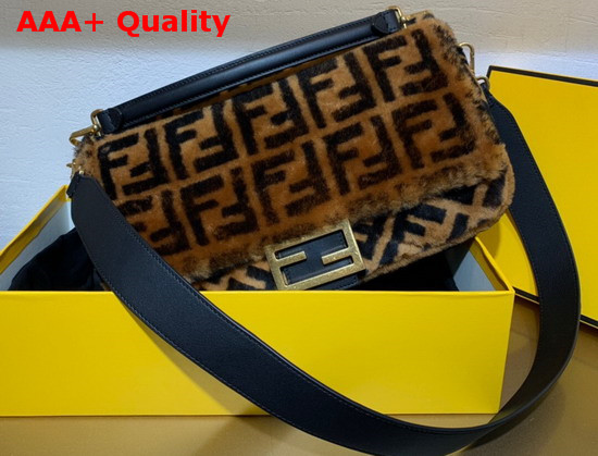 Fendi Baguette Large Brown Sheepskin Bag Replica