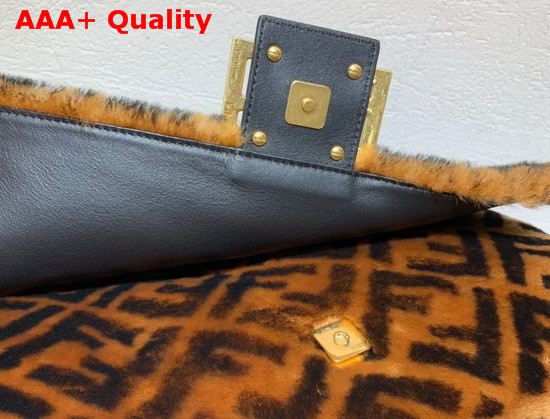 Fendi Baguette Large Brown Sheepskin Bag Replica