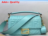 Fendi Baguette Light Blue Nappa Leather FF Bag Replica