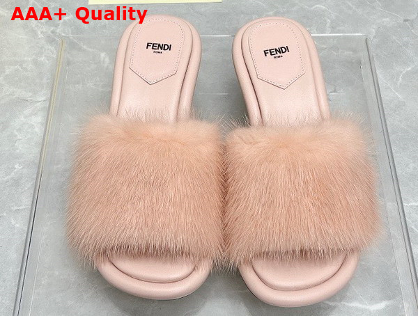 Fendi Baguette Light Pink Mink Slides Replica