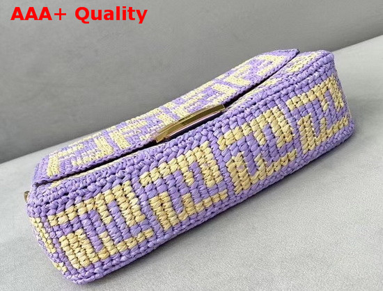 Fendi Baguette Lilac Raffia FF Bag Replica