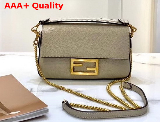 Fendi Baguette Mini Bag in Beige Romano Leather Replica