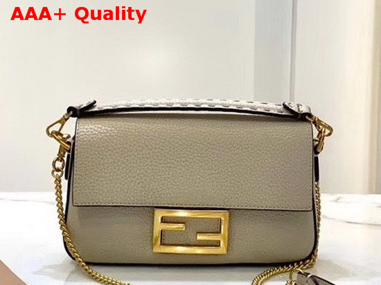 Fendi Baguette Mini Bag in Beige Romano Leather Replica