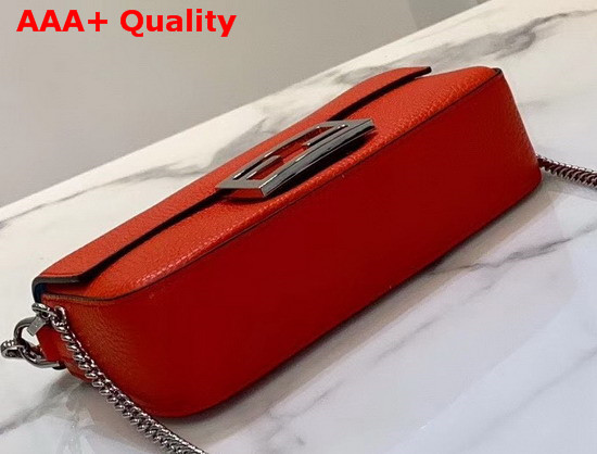 Fendi Baguette Mini Bag in Red Romano Leather Replica