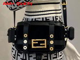 Fendi Baguette Mini Cage in Black Suede Goatskin Replica