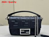 Fendi Baguette Mini Midnight Blue Nappa Leather Bag with FF Motif Replica