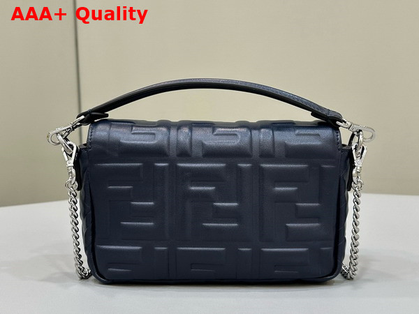 Fendi Baguette Mini Midnight Blue Nappa Leather Bag with FF Motif Replica