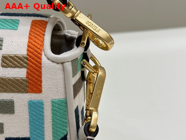 Fendi Baguette Multicolor Canvas Bag with FF Embroidery Replica