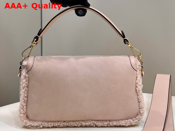 Fendi Baguette Pale Pink Sheepskin Bag Replica