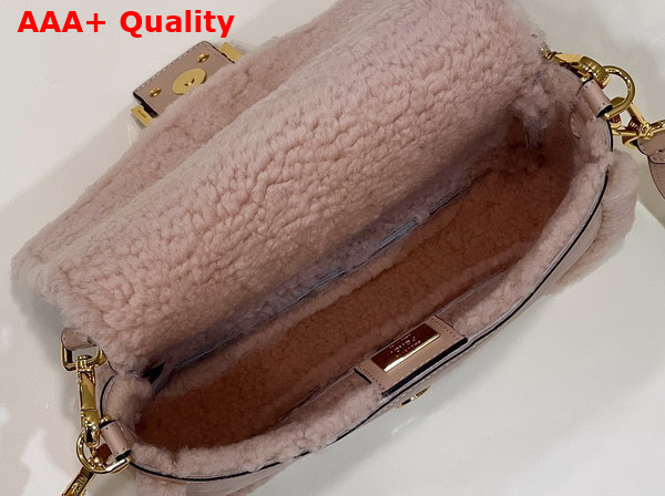 Fendi Baguette Pale Pink Sheepskin Bag Replica