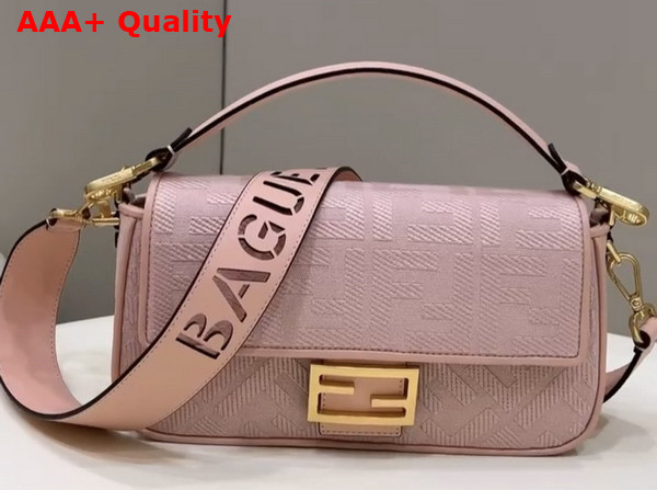 Fendi Baguette Pink FF Canvas Bag Replica