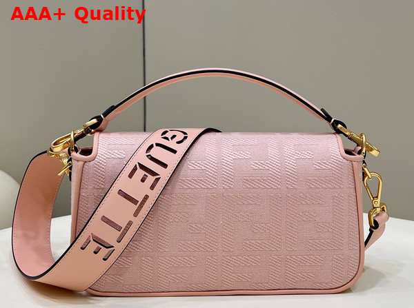 Fendi Baguette Pink FF Canvas Bag Replica