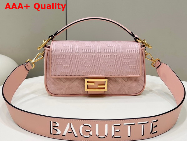 Fendi Baguette Pink FF Canvas Bag Replica