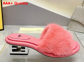 Fendi Baguette Pink Mink Slides Replica