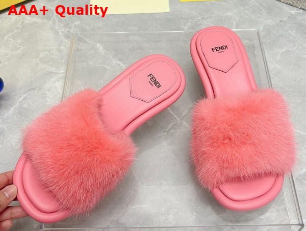 Fendi Baguette Pink Mink Slides Replica