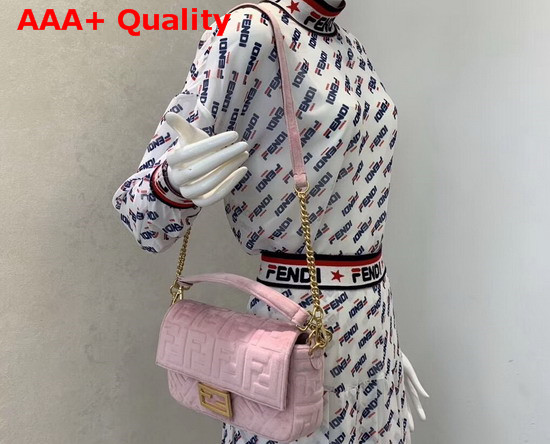 Fendi Baguette Pink Velvet Bag Replica