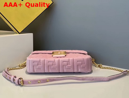 Fendi Baguette Pink Velvet Bag Replica