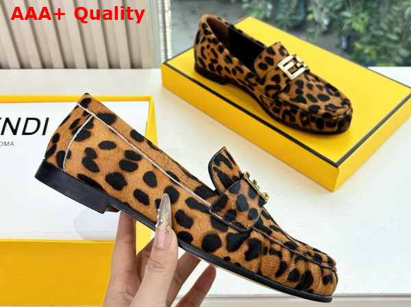Fendi Baguette Printed Cavallino Calfskin Loafers Replica