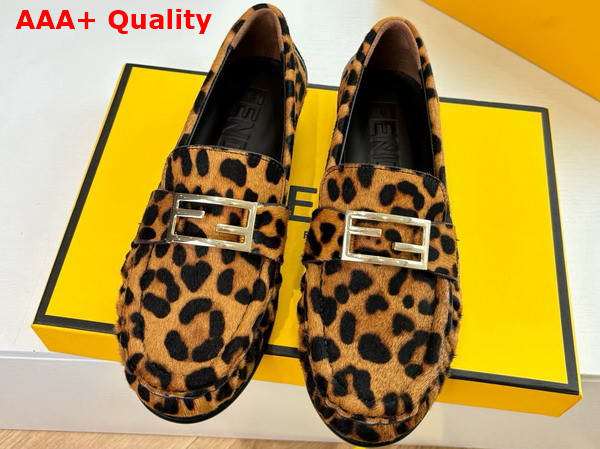 Fendi Baguette Printed Cavallino Calfskin Loafers Replica