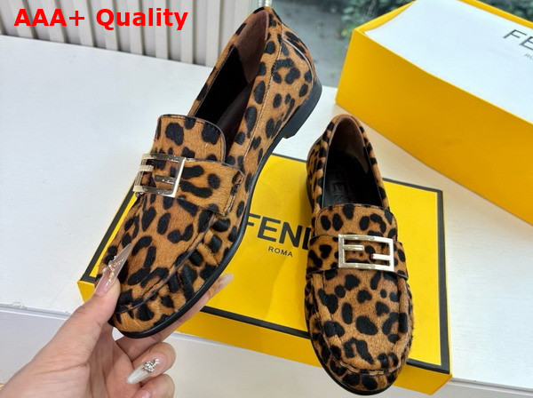 Fendi Baguette Printed Cavallino Calfskin Loafers Replica