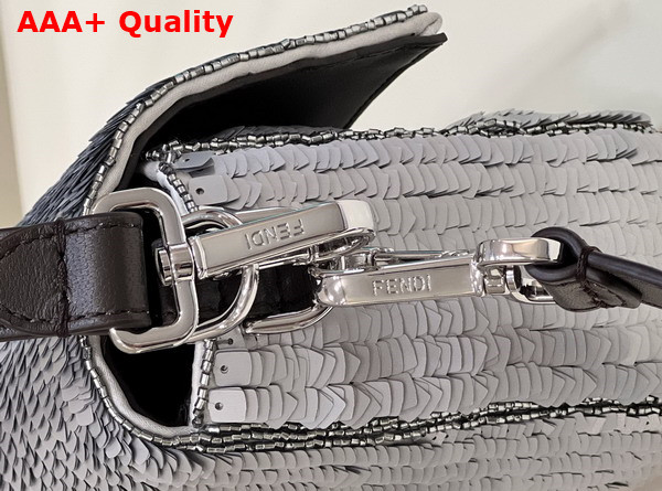 Fendi Baguette Re Edition Bag in Aluminum Tone Sequins Replica