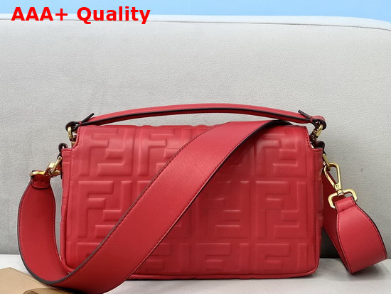 Fendi Baguette Red Nappa Leather FF Bag Replica