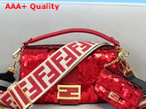 Fendi Baguette Red Sequined Bag Replica
