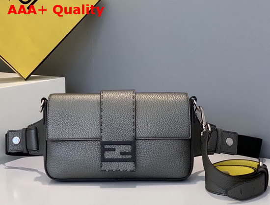Fendi Baguette Silver Leather Bag Replica