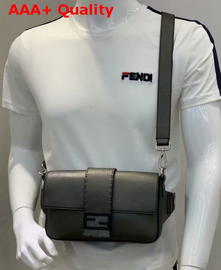 Fendi Baguette Silver Leather Bag Replica
