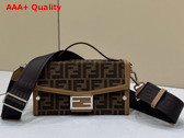 Fendi Baguette Soft Trunk Brown FF Fabric Bag Replica