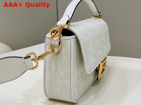 Fendi Baguette White FF Canvas Bag Replica