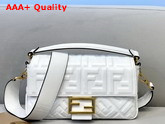 Fendi Baguette White Nappa Leather FF Bag Replica