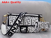 Fendi Baguette White Nappa Leather Print Bag Replica