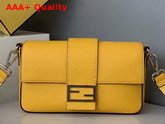 Fendi Baguette Yellow Leather Bag Replica