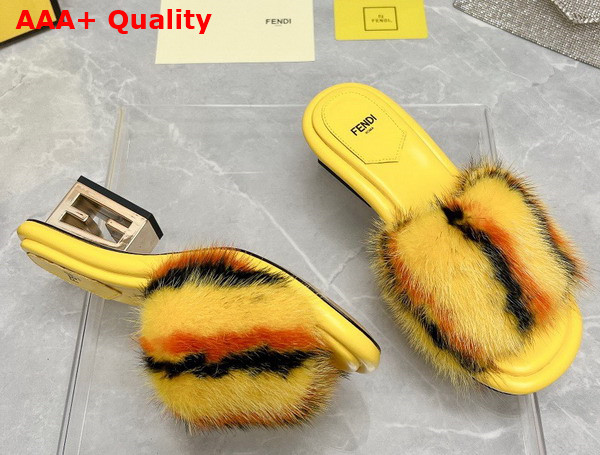 Fendi Baguette Yellow Mink Slides Replica