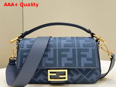 Fendi Baguette in Blue Canvas with FF Embroidery Replica