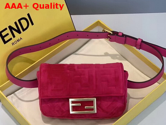 Fendi Belt Bag Fuchsia Velvet Mini Bag Replica