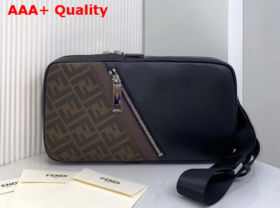 Fendi Belt Bag One Shoulder Backpack in Brown Fabric Code 7VZ033A9XSF199B Replica