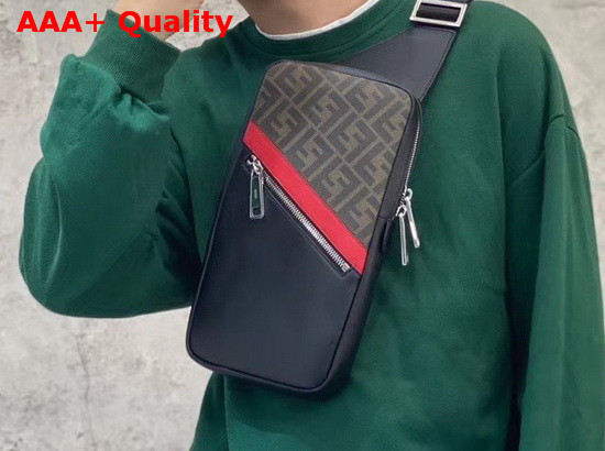 Fendi Belt Bag One Shoulder Backpack in Brown Fabric Code 7VZ033A9XSF19P9 Replica