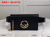 Fendi Belt Bag in Black Leather with New Fendi Logo Clasp Replica