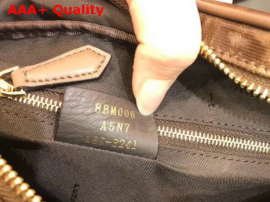 Fendi Belt Bag in Brown Glazed Fabric with Fendi Mania Lettering in Leather Replica