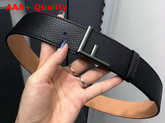 Fendi Black Leather Belt with Minimalist F Shape Buckle Gun Metal Hardware Replica