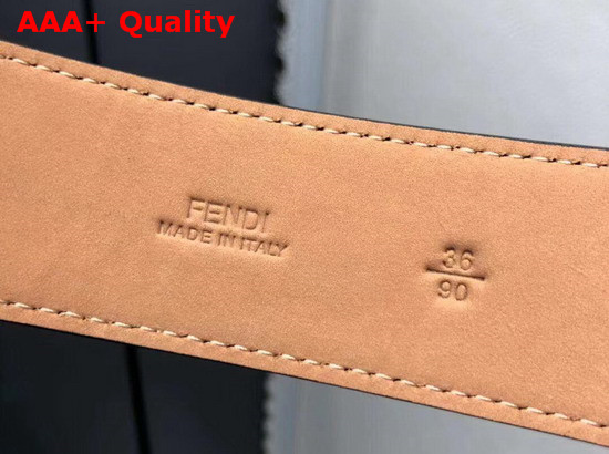 Fendi Black Leather Belt with Minimalist F Shape Buckle Gun Metal Hardware Replica