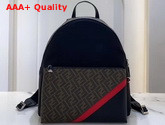Fendi Black Nylon and Canvas Backpack for Men Replica