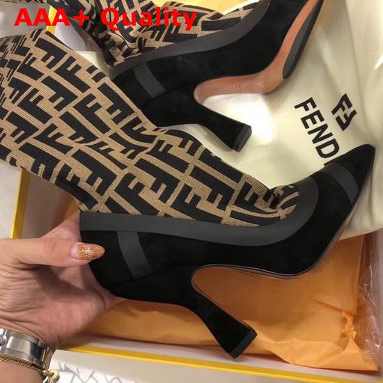 Fendi Black Technical Mesh Boots Replica