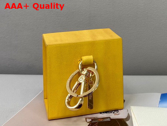 Fendi Box Key Charm Yellow Leather Key Ring Replica