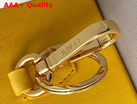 Fendi Box Key Charm Yellow Leather Key Ring Replica