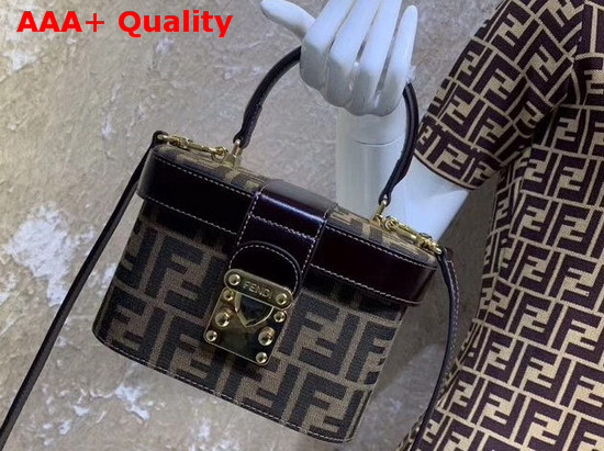 Fendi Box Shoulder Bag Glazed Fabric with FF Motif Replica