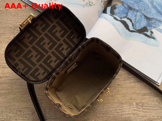 Fendi Box Shoulder Bag Glazed Fabric with FF Motif Replica