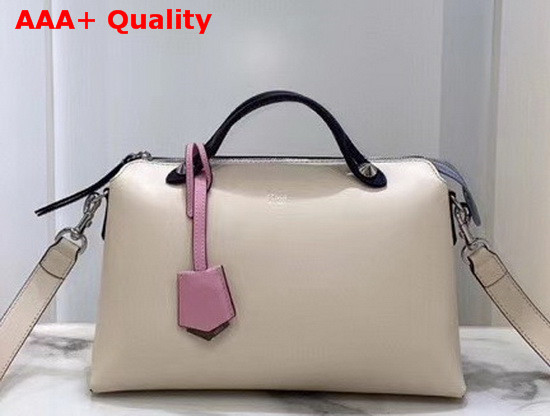 Fendi By The Way Medium Beige Leather Boston Bag Replica